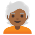 🧑🏾‍🦳 person: medium-dark skin tone, white hair display on Google